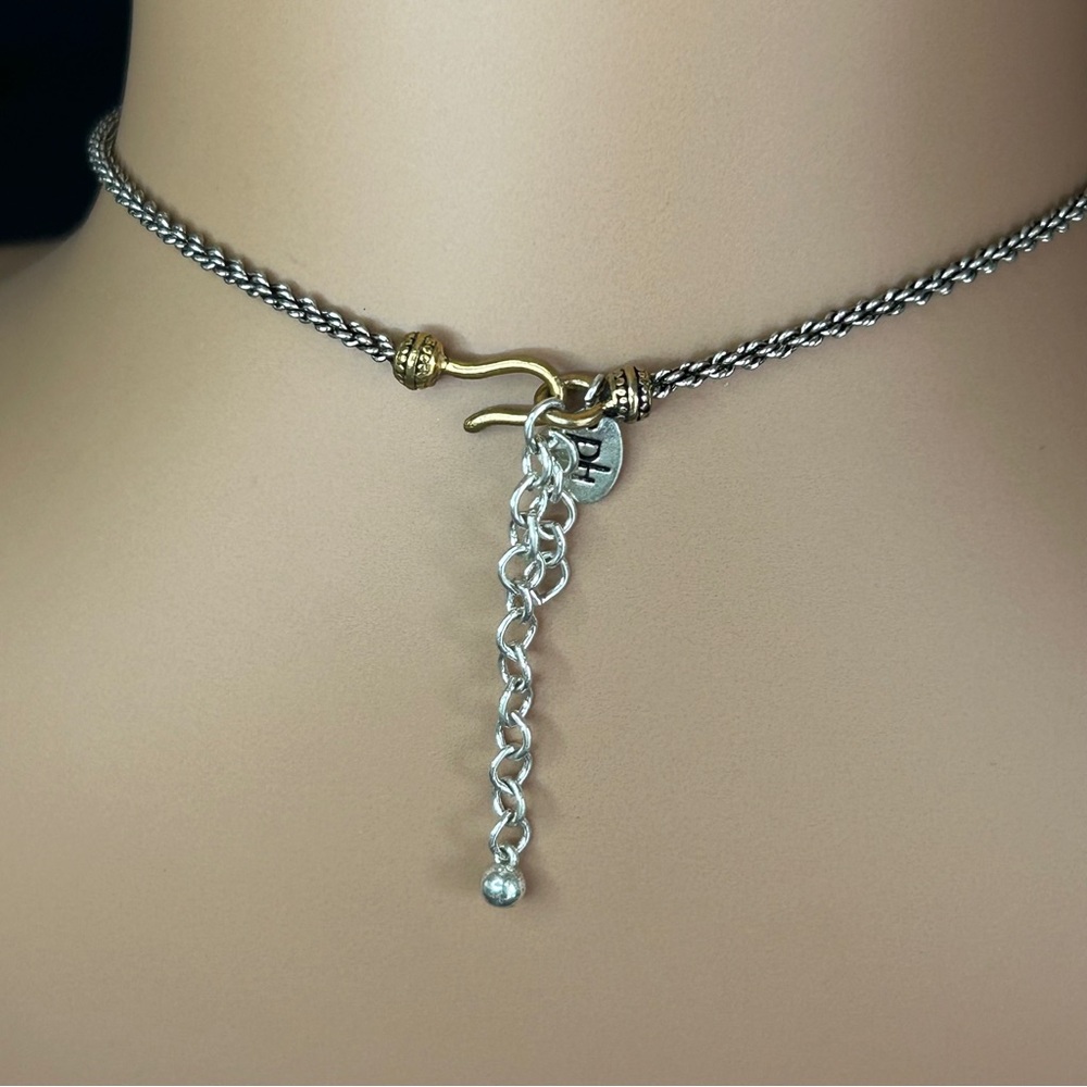 Minimalist Multicolored Mixed Metal Necklace - Picture 5 of 5